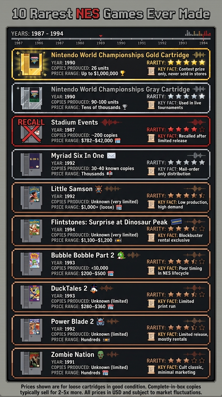 10 Rarest NES Games: Rarity Rankings, Values, and Production Numbers