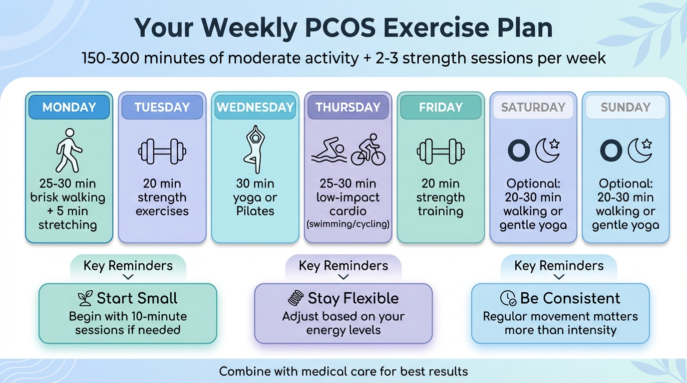 Weekly PCOS Exercise Plan: 7-Day Routine for Hormone Balance