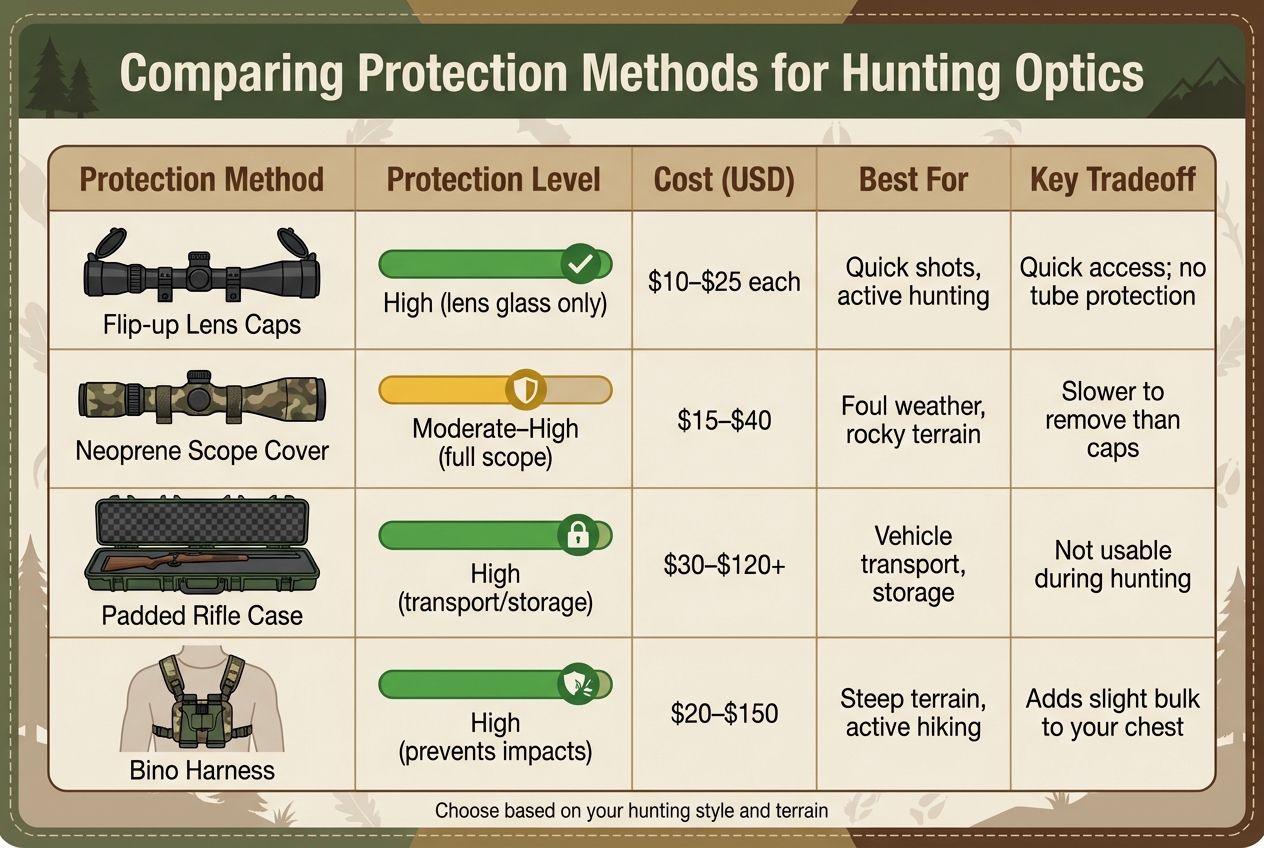 Hunting Optics Protection Methods Comparison Chart