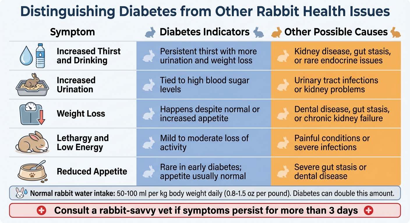 Diabetes vs Other Rabbit Health Conditions Symptom Comparison Chart