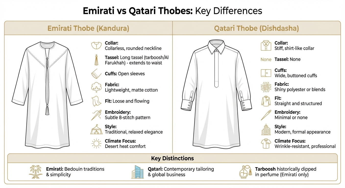 Emirati vs Qatari Thobe Comparison Guide