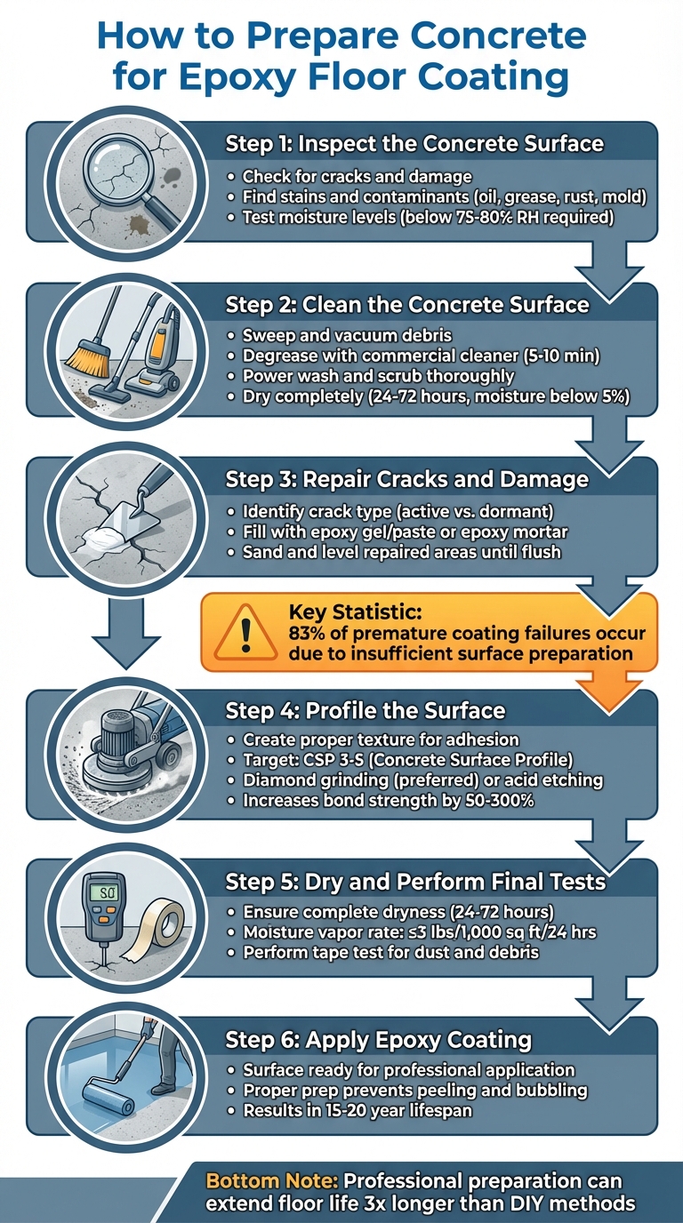 6-Step Concrete Preparation Process for Epoxy Floor Coating