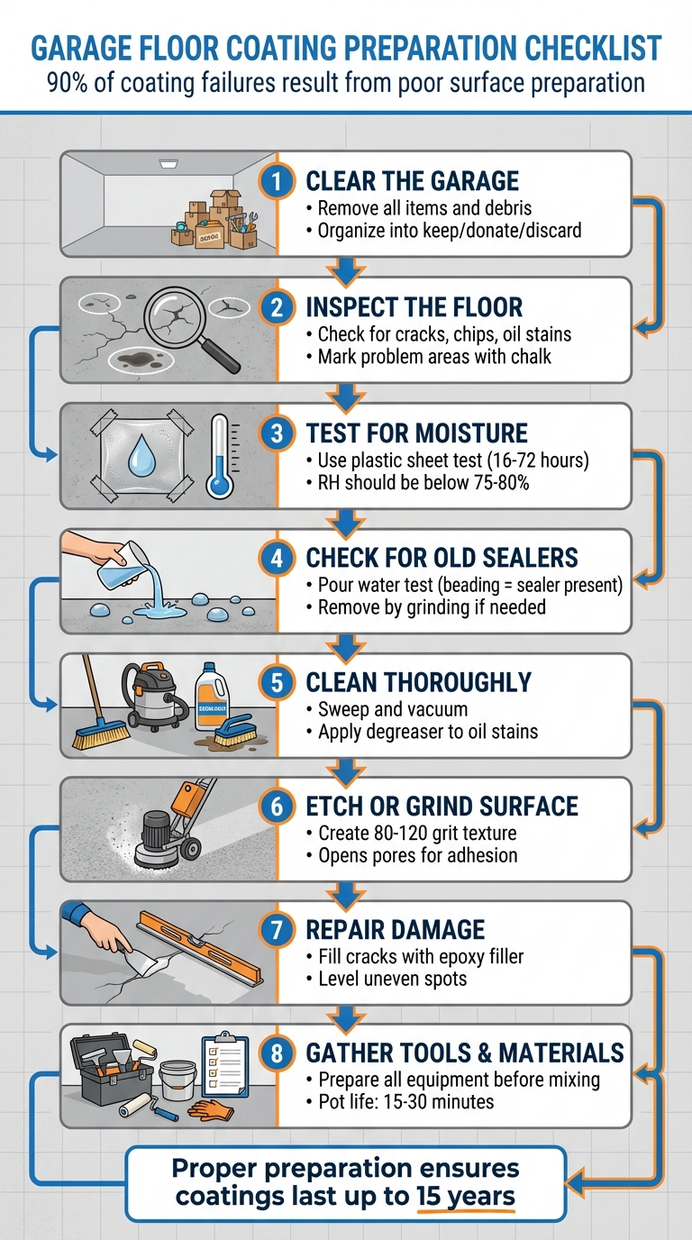 8-Step Garage Floor Coating Preparation Checklist