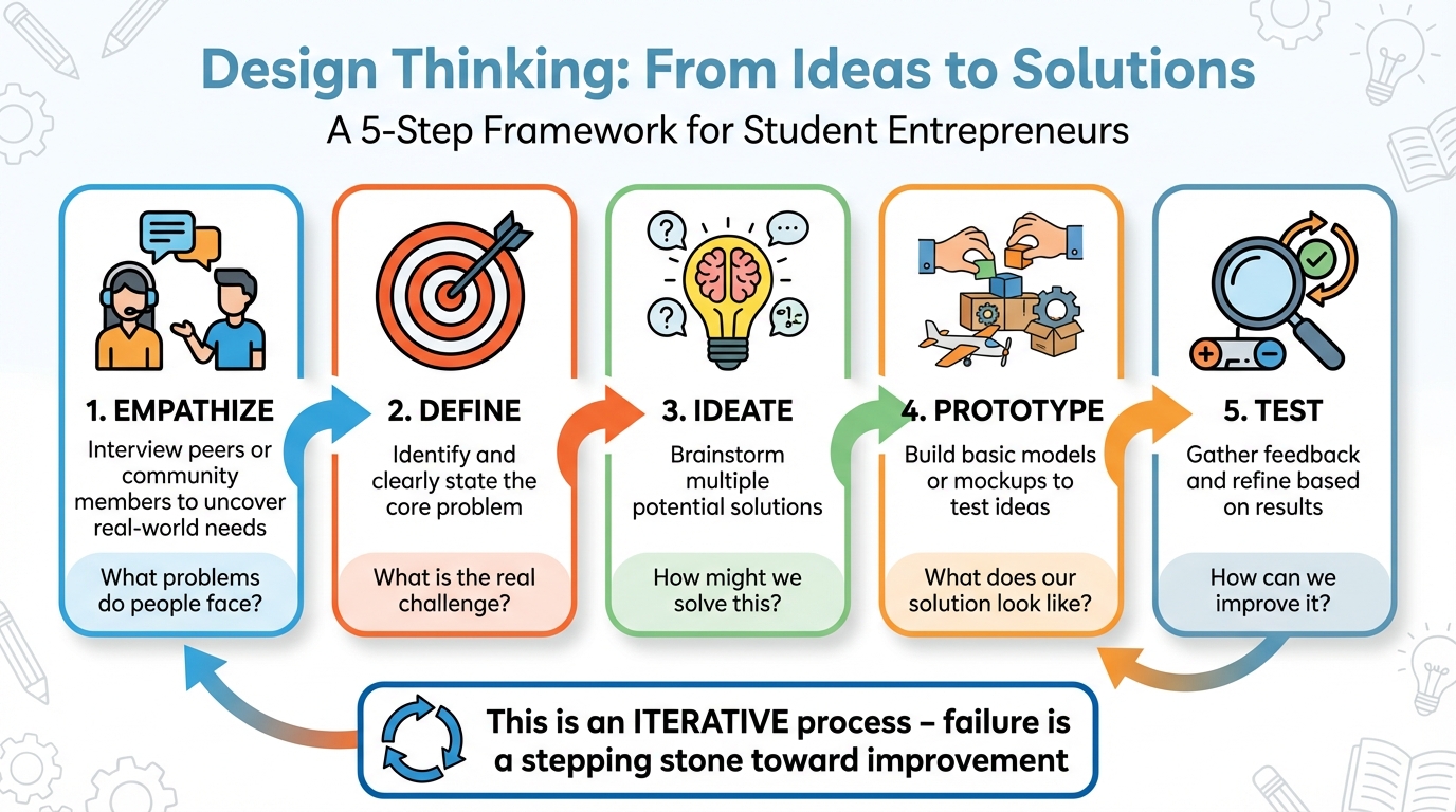 5-Step Design Thinking Process for Entrepreneurial Education
