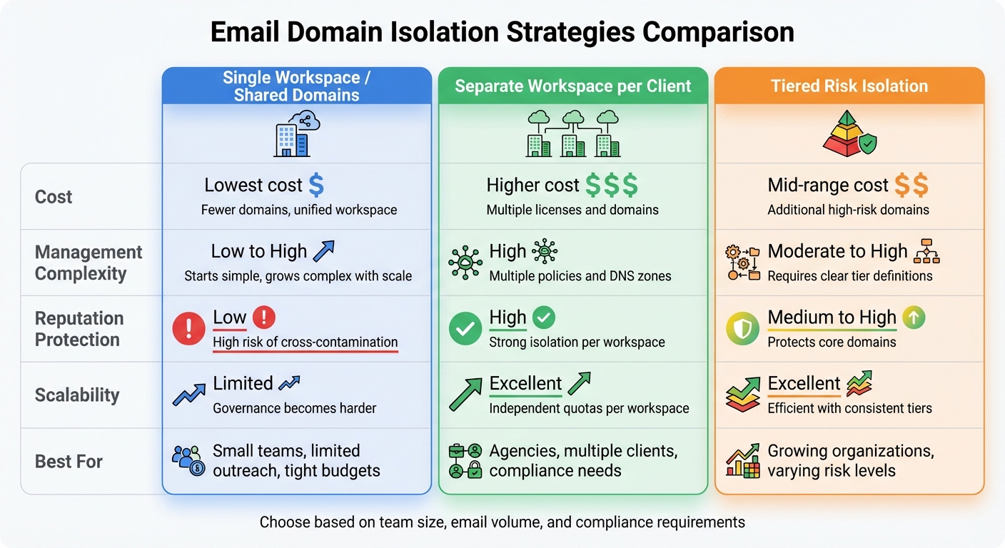 Email Domain Isolation Strategies: Cost, Complexity, and Protection Comparison