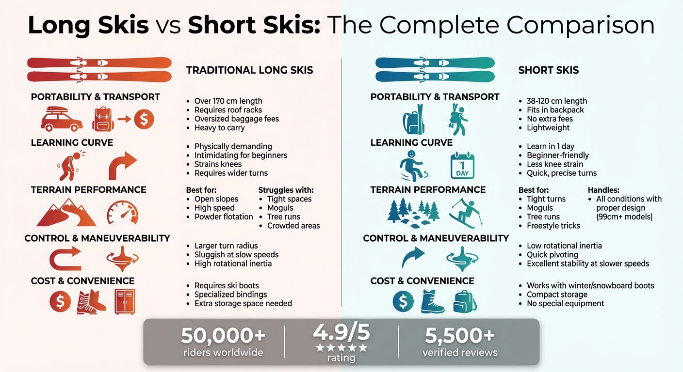 Long Skis vs Short Skis: Key Differences Comparison 2026