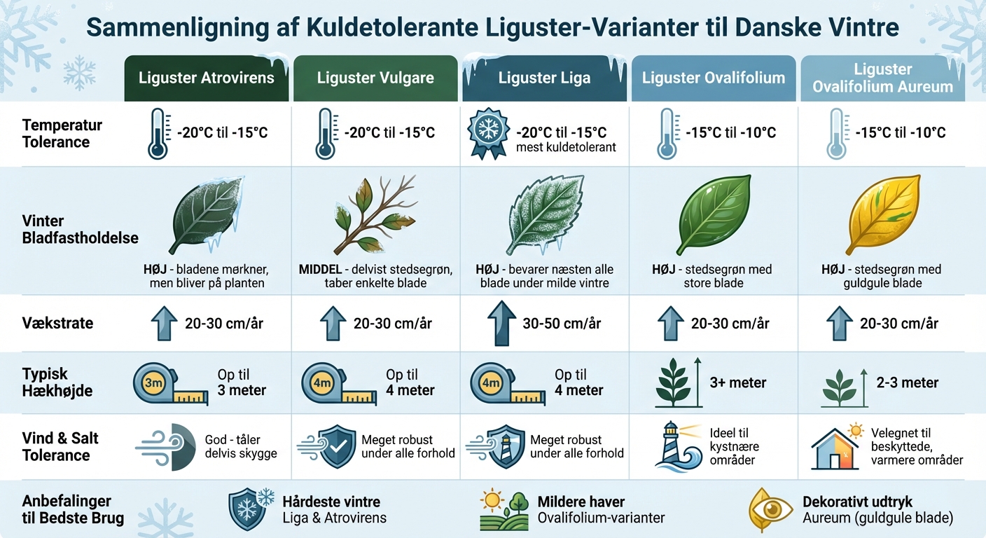 Sammenligning af kuldetolerante ligustersorter til danske vintre