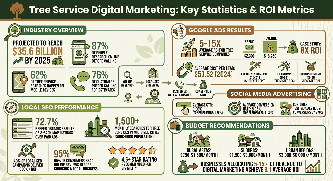 Tree Service Digital Marketing ROI Statistics and Key Metrics