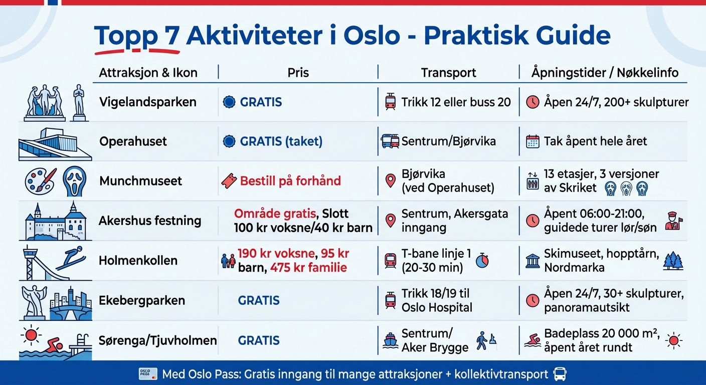 Oslo Top 7 Attractions Quick Guide: Prices, Transport & Opening Hours
