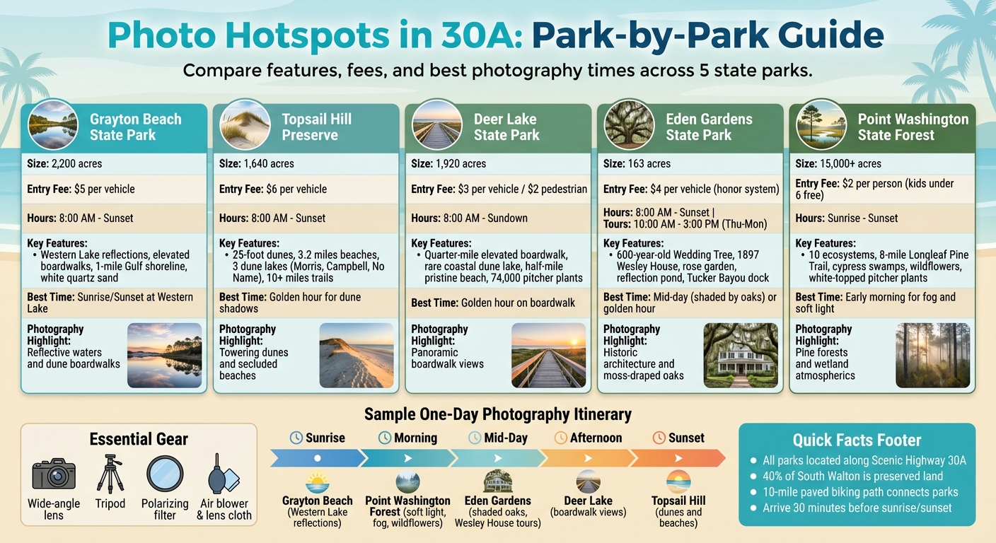 30A State Parks Photography Guide: Features, Fees, and Best Times to Visit