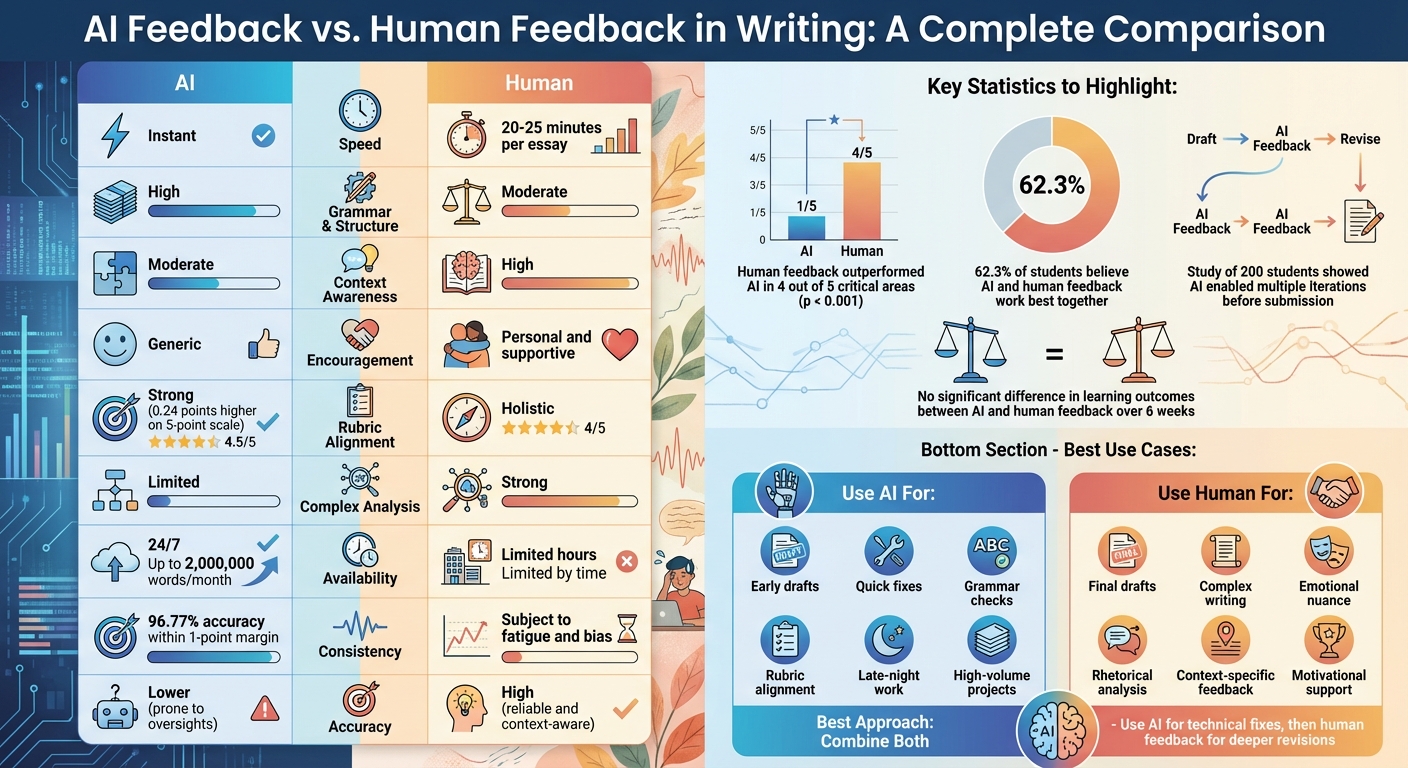 AI vs Human Feedback in Writing: Complete Comparison Chart