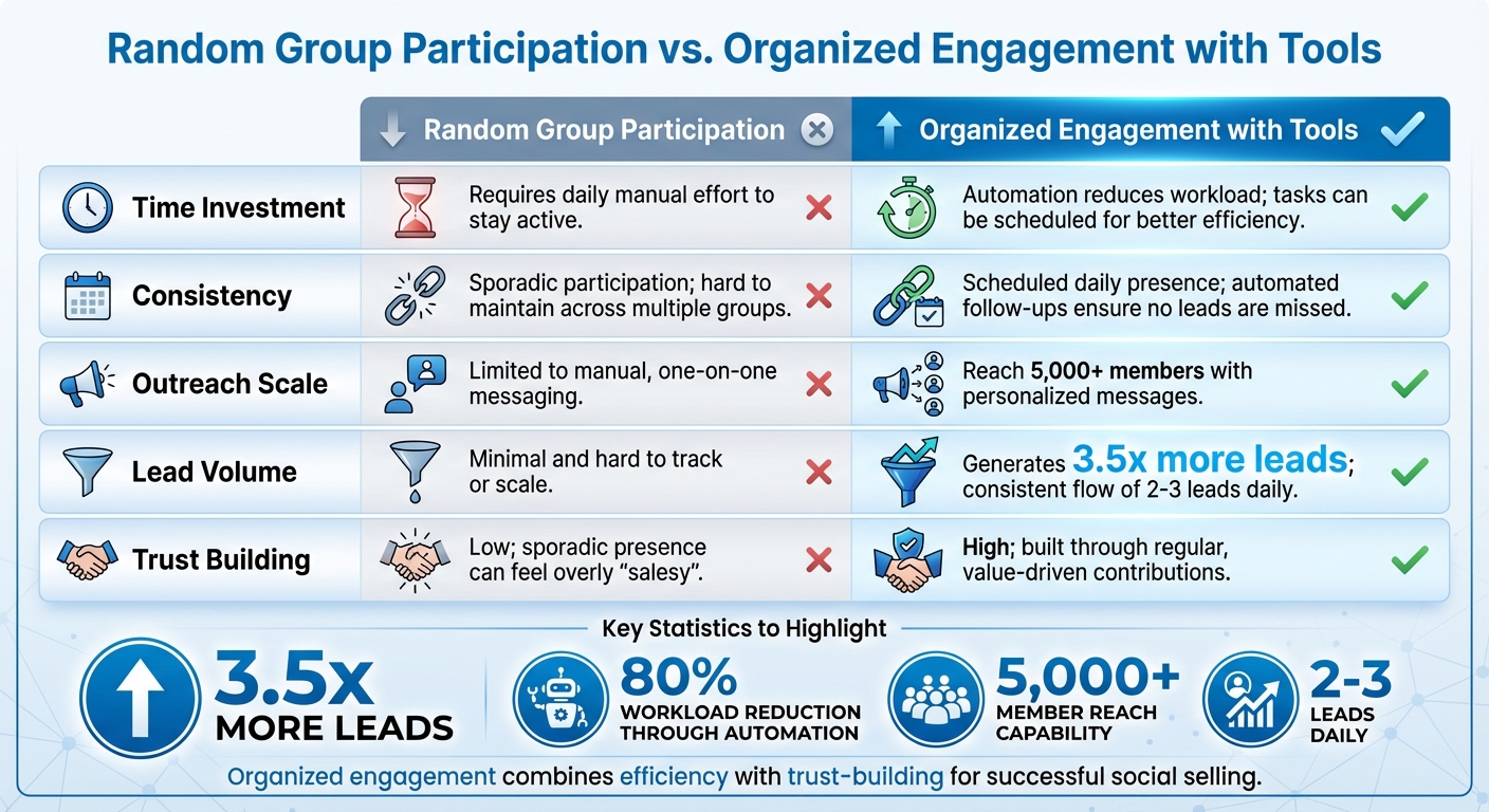 Random vs Organized LinkedIn Group Engagement Strategy Comparison