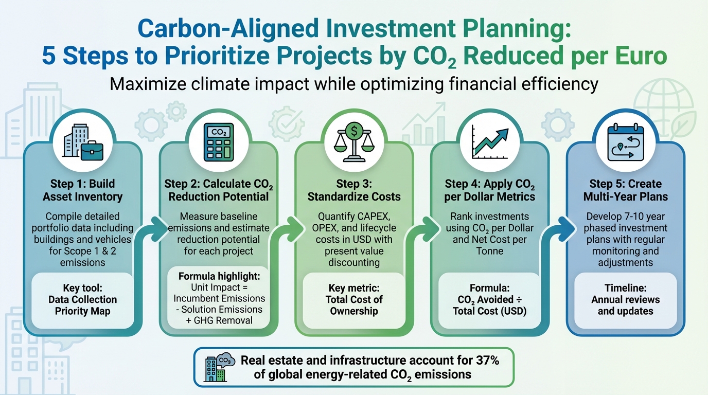 Cadre de planification des investissements alignés sur les objectifs climatiques en 5 étapes