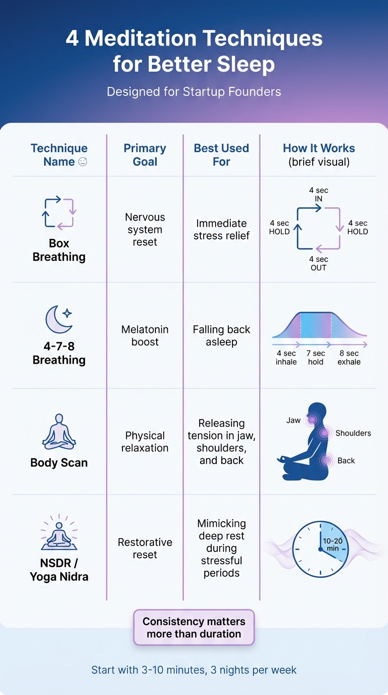 4 Meditation Techniques for Startup Founders: Benefits and Best Use Cases