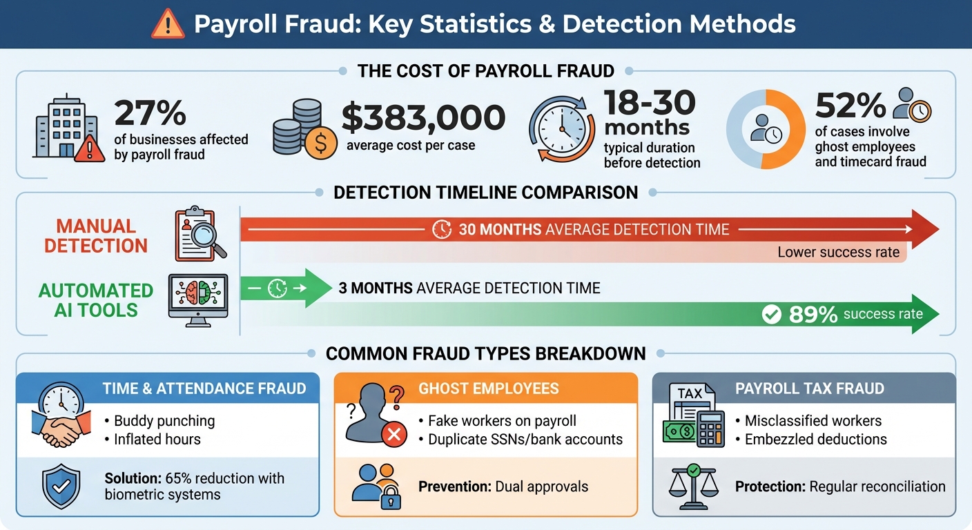 Payroll Fraud Statistics and Detection Timeline Comparison