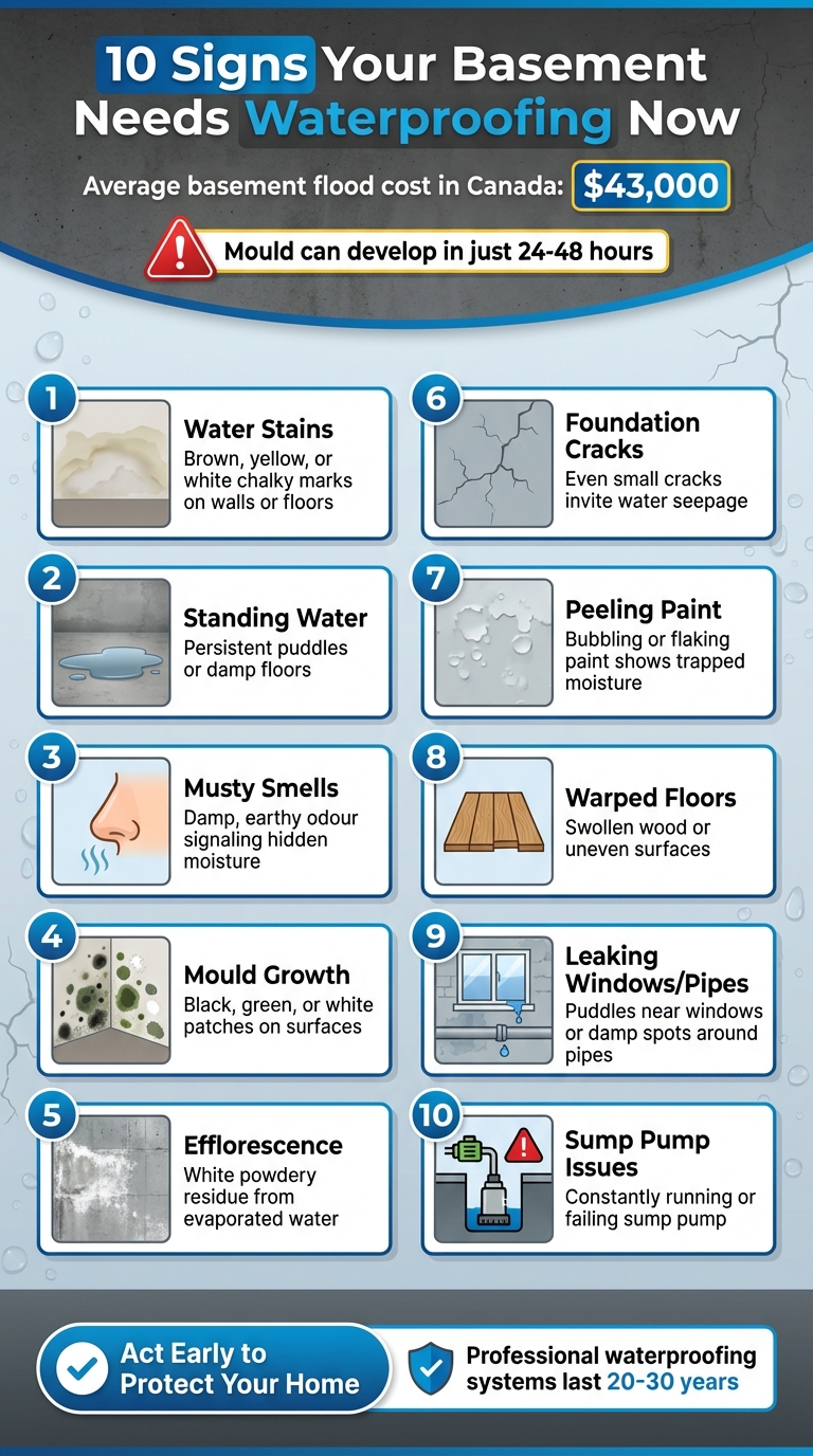 10 Warning Signs Your Basement Needs Waterproofing