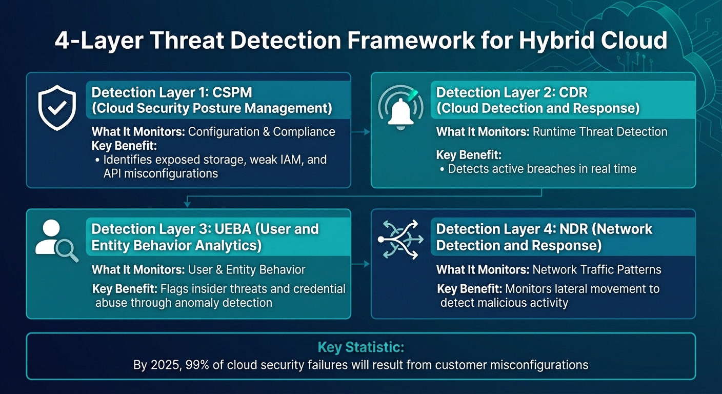 Hybrid Cloud Threat Detection Layers and Security Tools Comparison