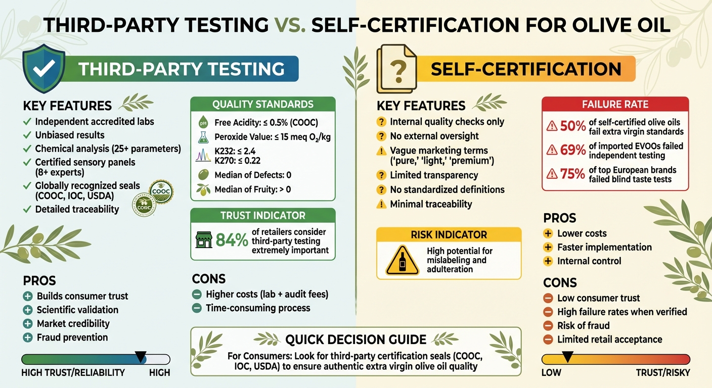 Third-Party Testing vs Self-Certification for Olive Oil Quality