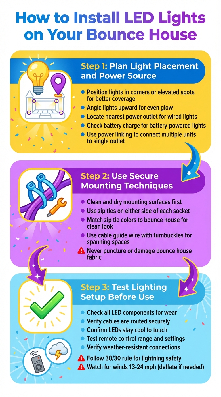 Step-by-Step Guide to Installing LED Lights on Bounce Houses