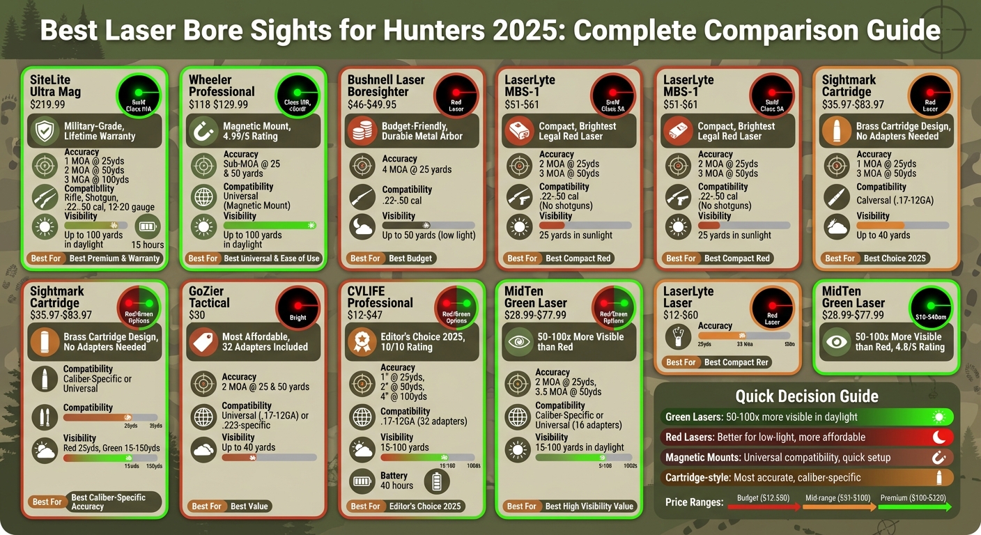 Best Laser Bore Sights Comparison: Features, Accuracy & Price Guide 2025