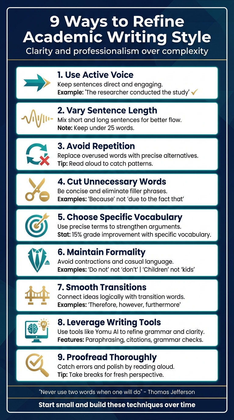 9 Essential Strategies to Refine Academic Writing Style
