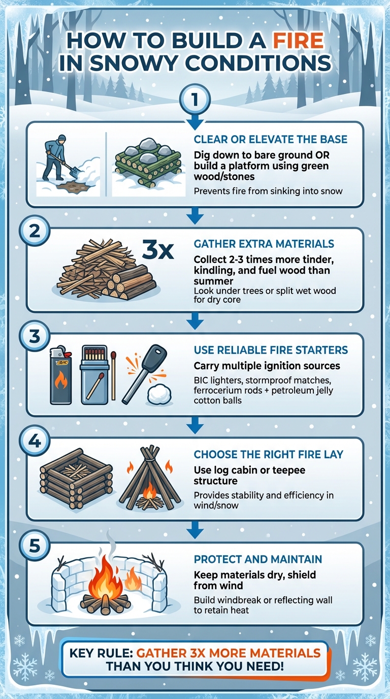 How to Build a Fire in Snow: 5 Essential Steps