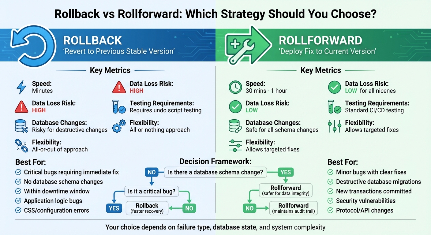 Rollback vs Rollforward Deployment Strategy Comparison
