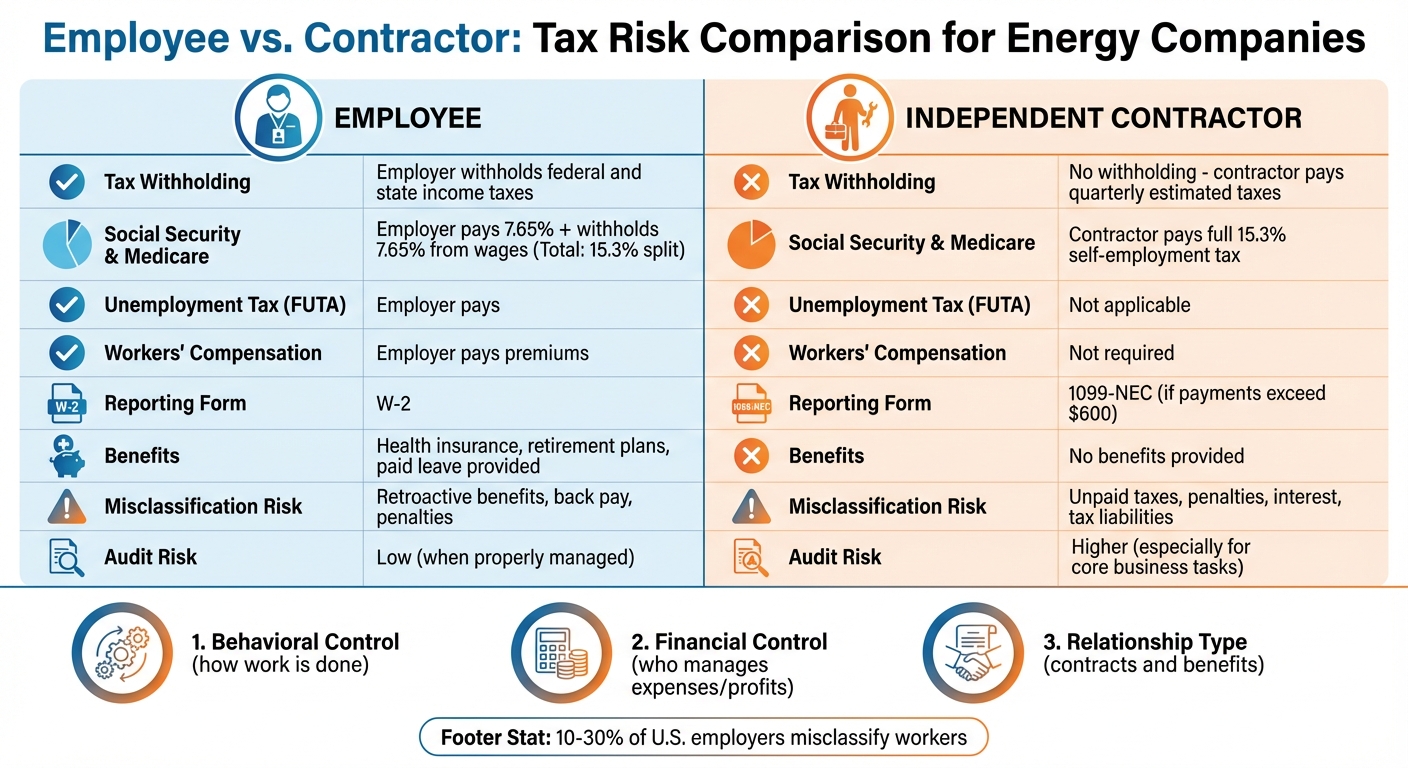 Employee vs Independent Contractor Tax Comparison for Energy Companies