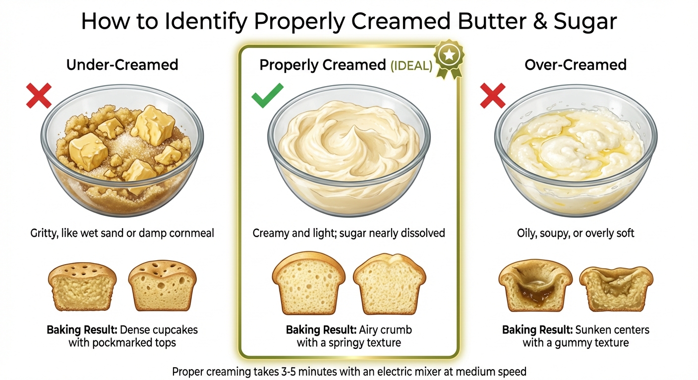 Visual Guide to Properly Creamed Butter and Sugar Stages