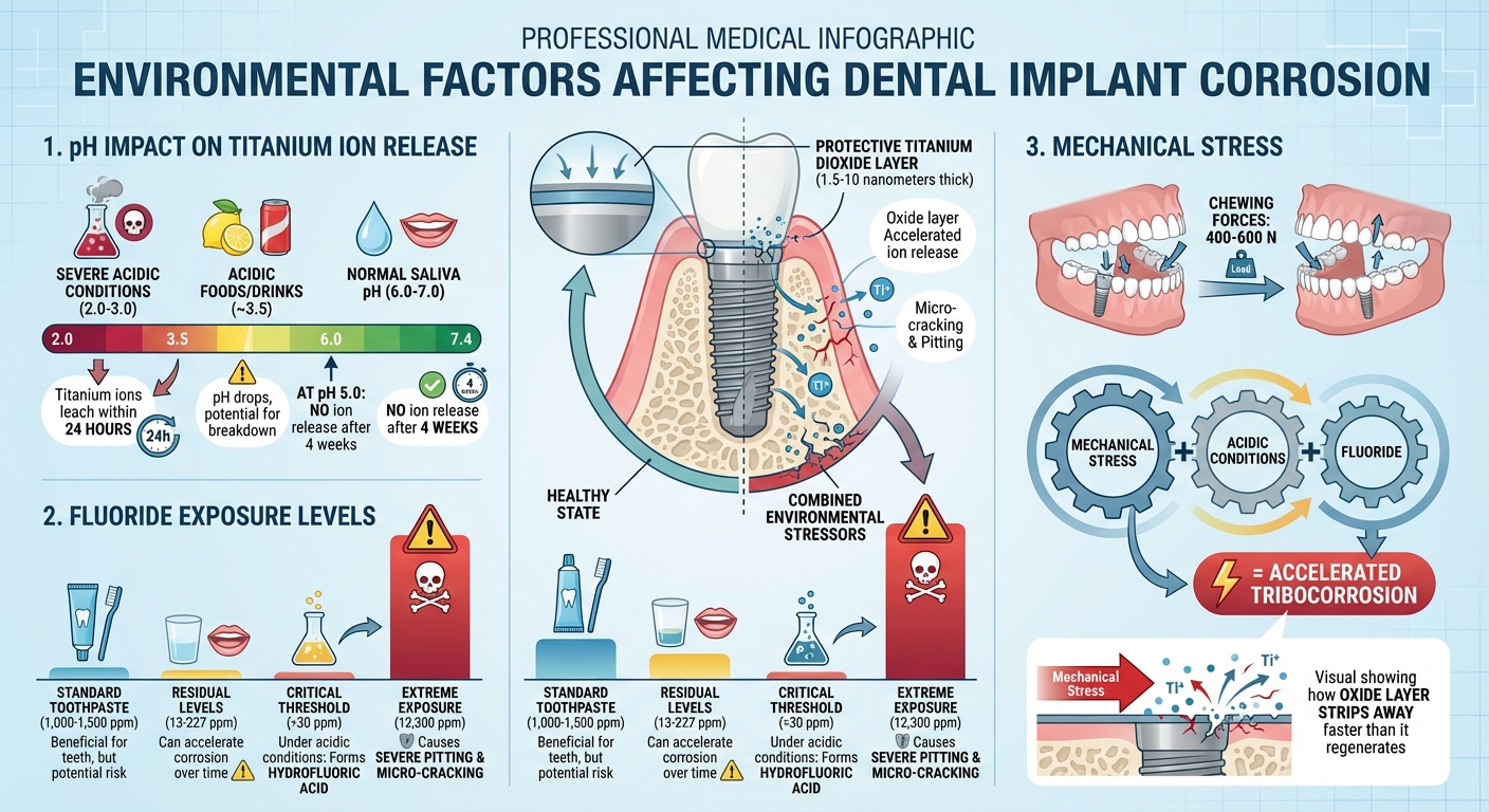 How pH Levels and Fluoride Affect Dental Implant Corrosion