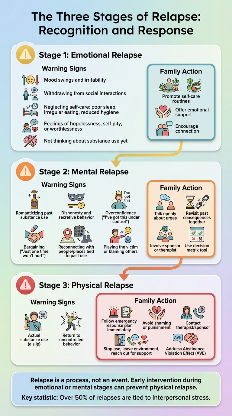 Three Stages of Relapse and Family Response Guide
