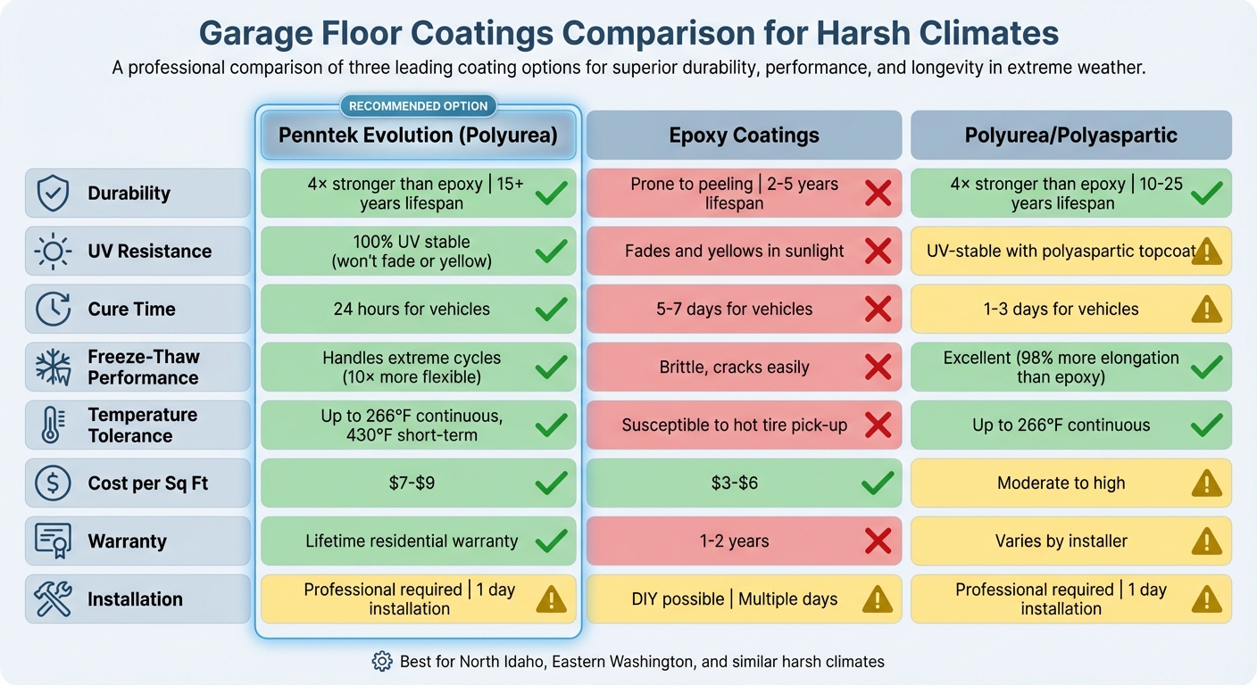 Best Garage Floor Coatings For Harsh Climates 5 Garage Floor Coating Comparison: Penntek Evolution Vs Epoxy Vs Polyurea