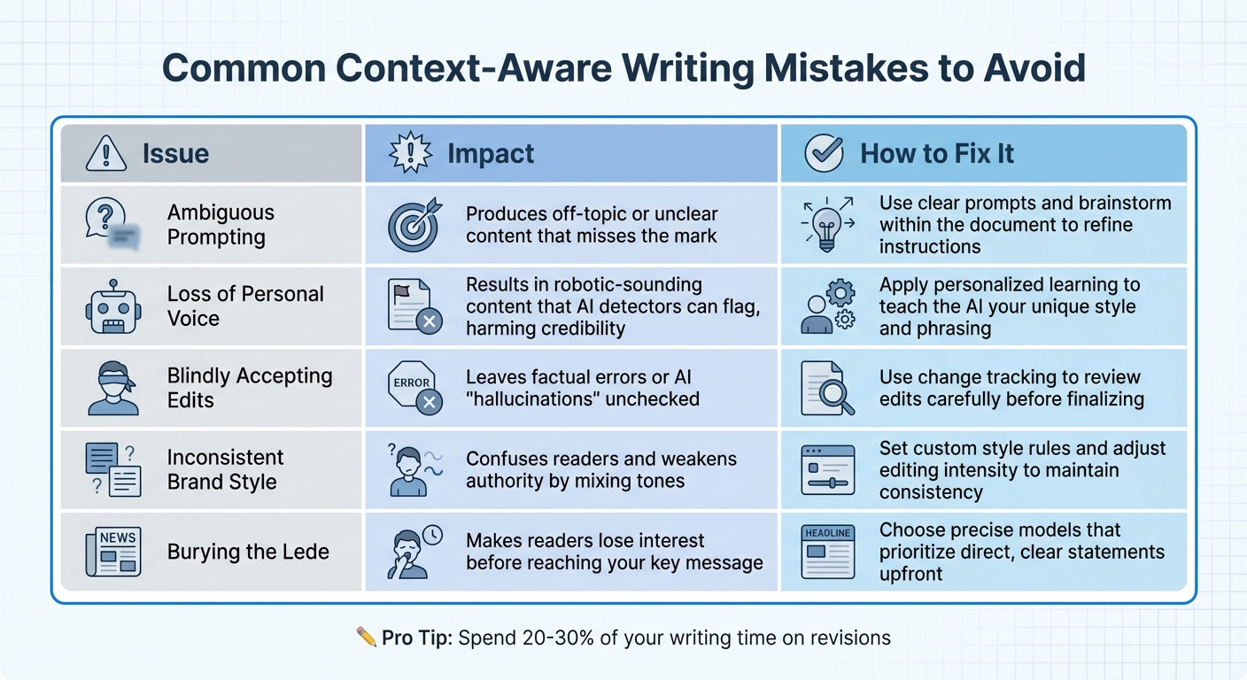 Common Context-Aware Writing Mistakes and Solutions