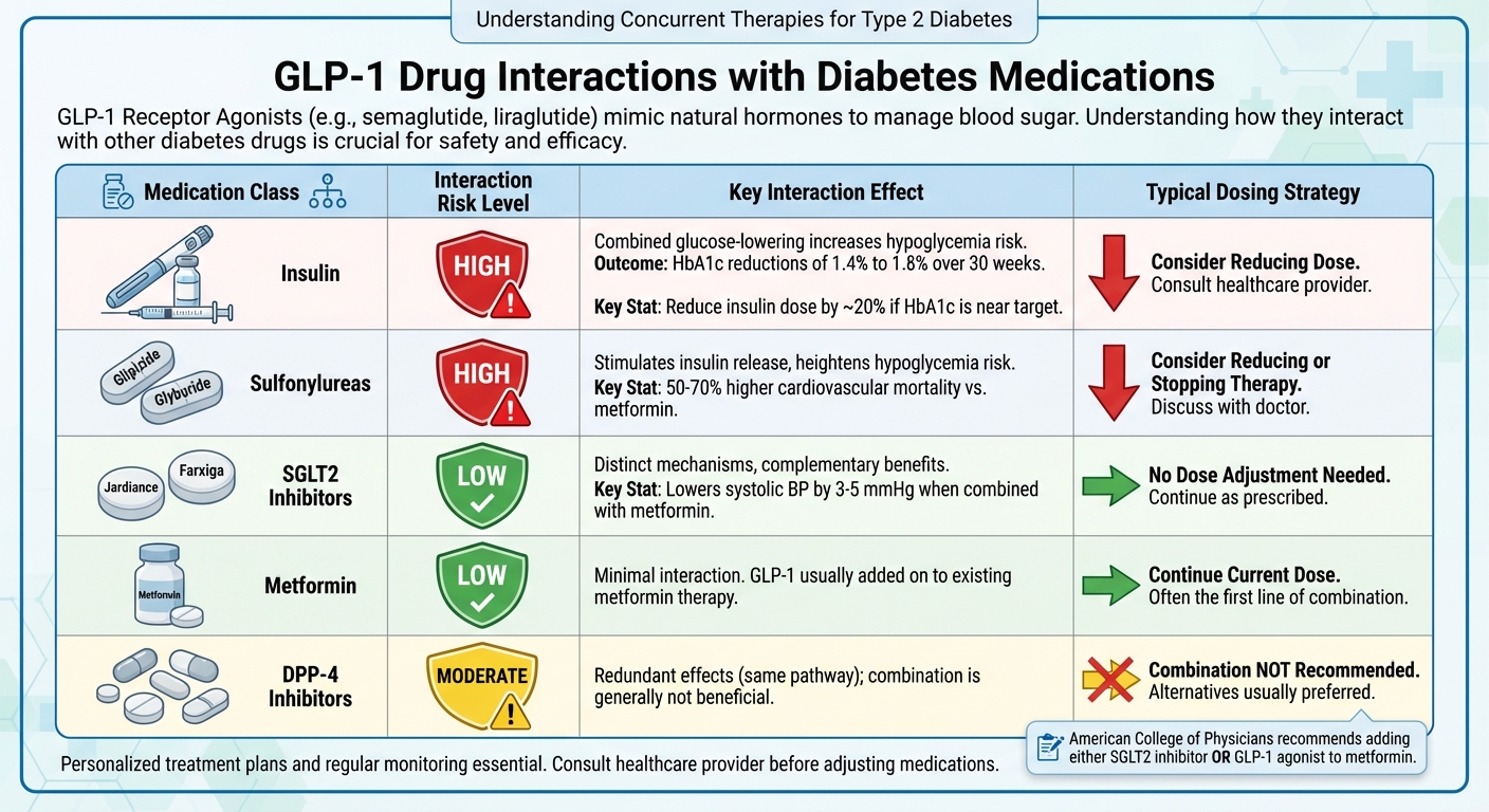 GLP-1 Drug Interactions with Diabetes Medications: Dosing Strategies and Risk Levels