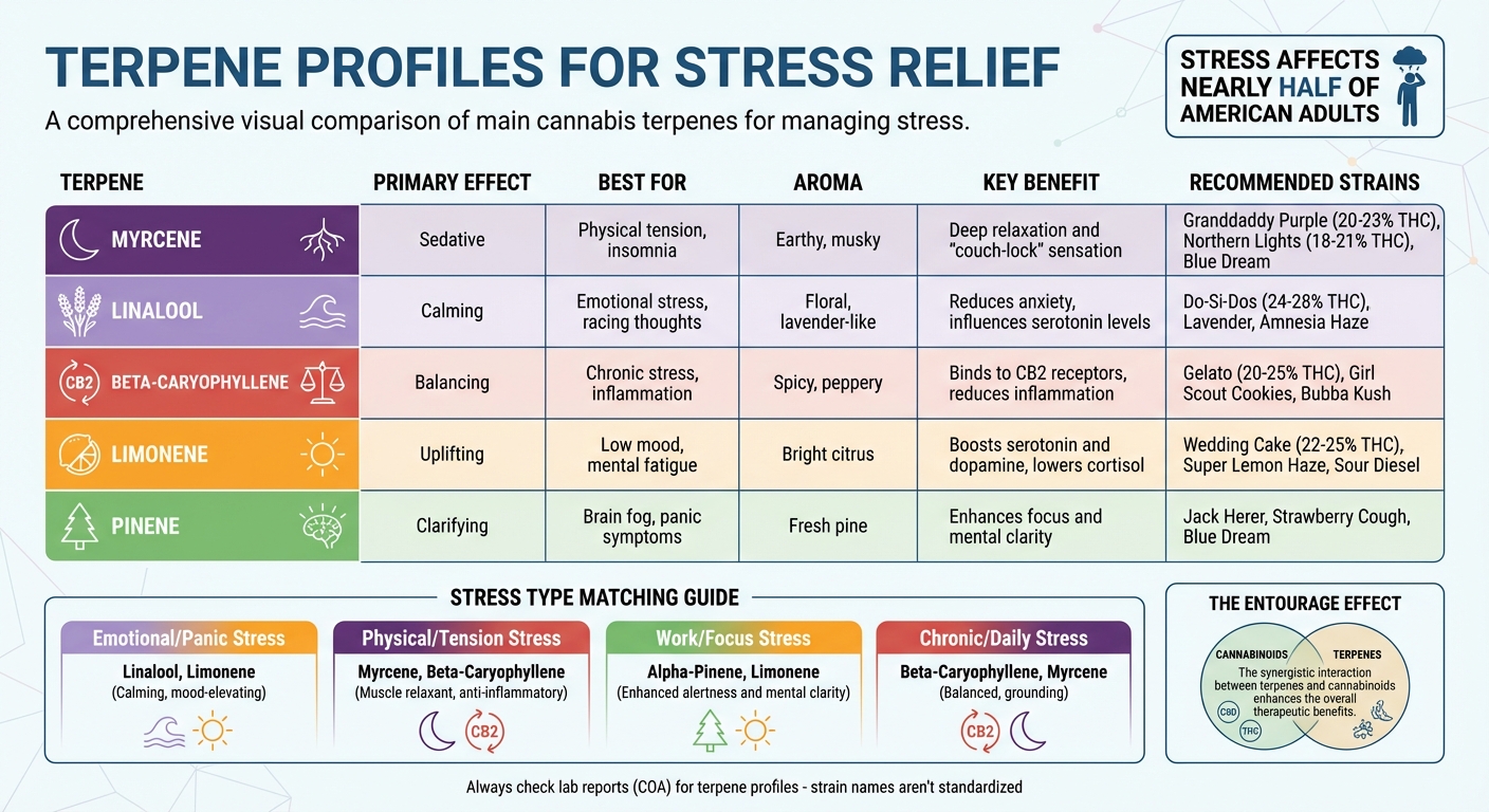 Cannabis Terpene Profiles for Stress Relief: Effects and Recommended Strains