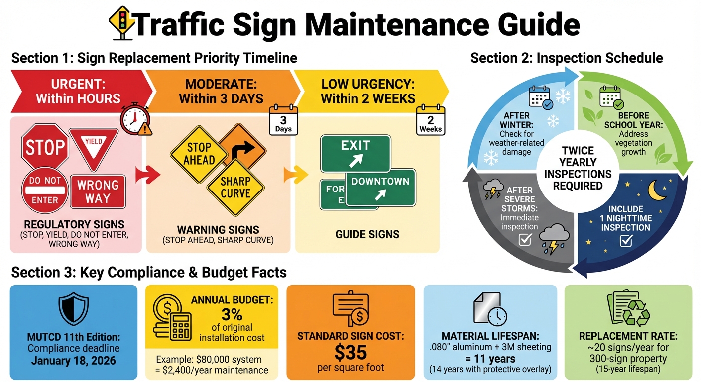 Traffic Sign Maintenance Priority Timeline and Inspection Schedule