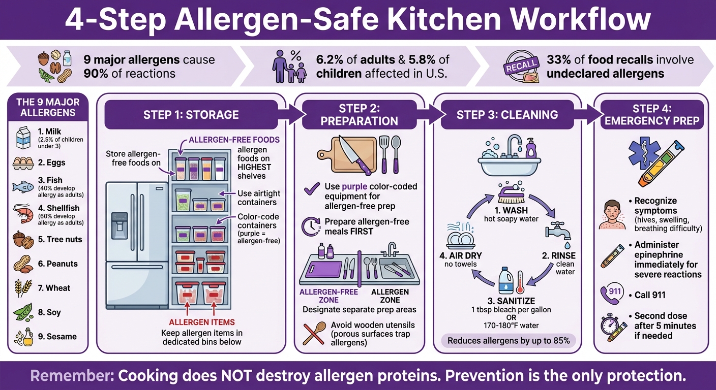 4-Step Allergen-Safe Kitchen Workflow Guide