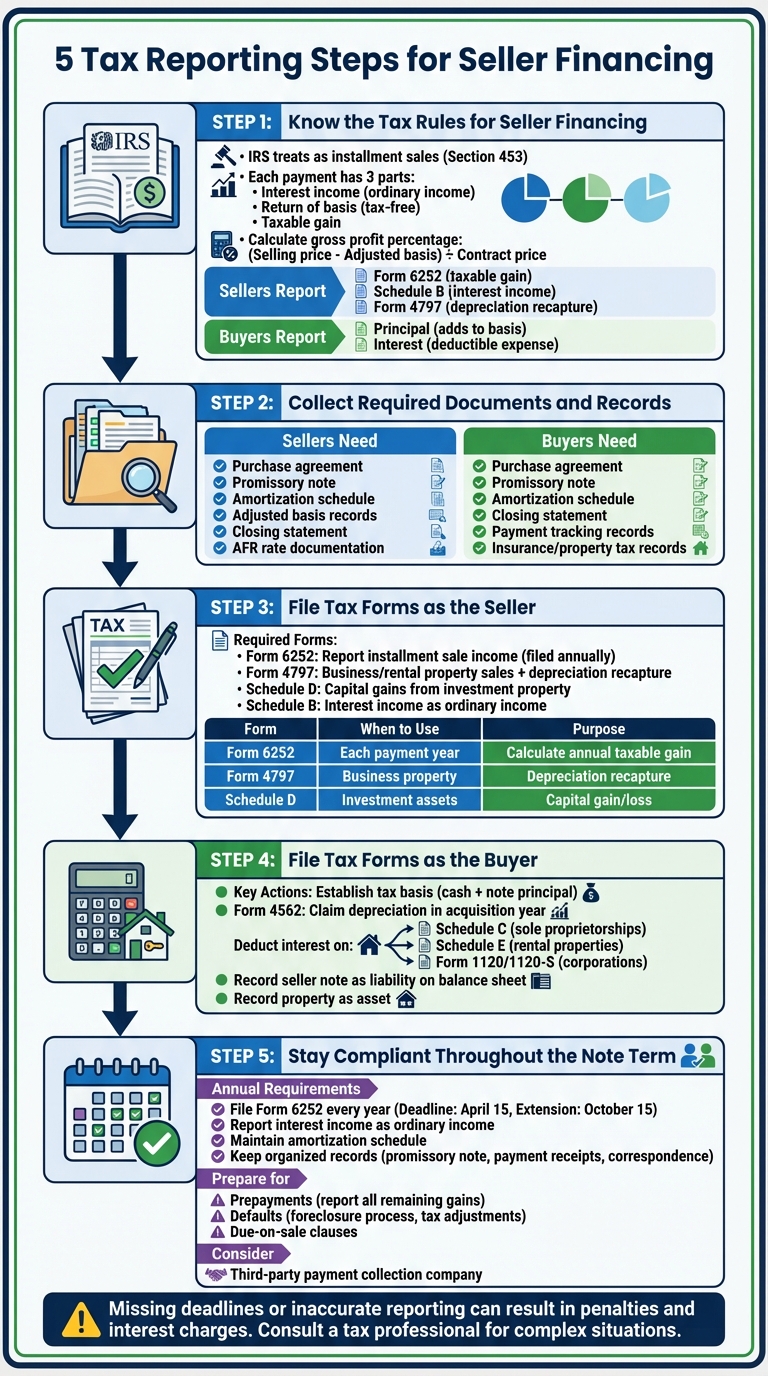 5 Tax Reporting Steps for Seller Financing: Complete Compliance Guide