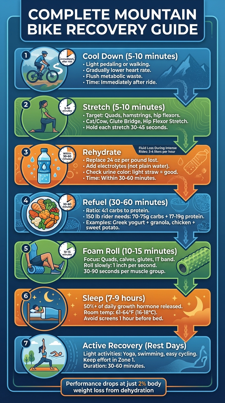 7-Step Mountain Bike Recovery Process: Cool Down to Sleep