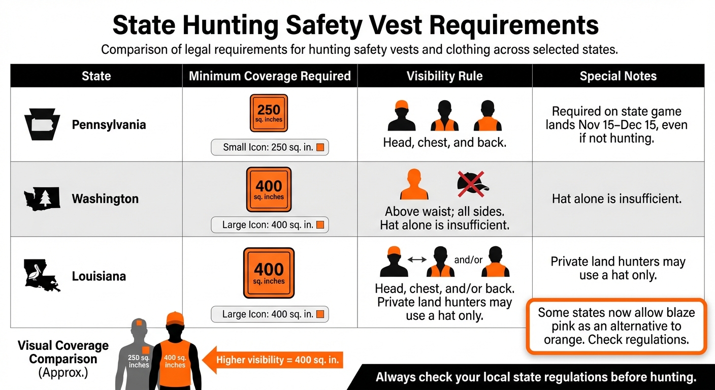 State-by-State Hunting Safety Vest Requirements Comparison