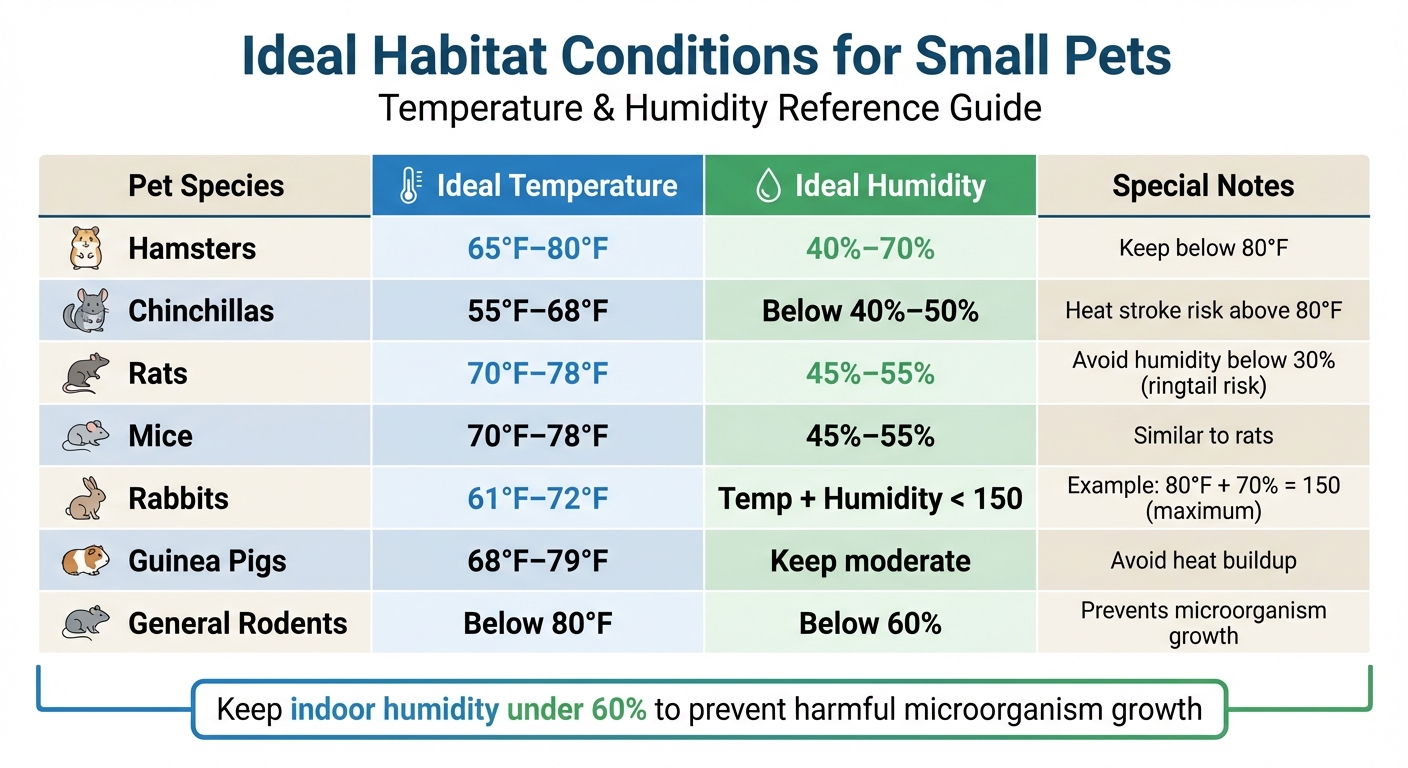 Ideal Temperature and Humidity Ranges for Small Pets