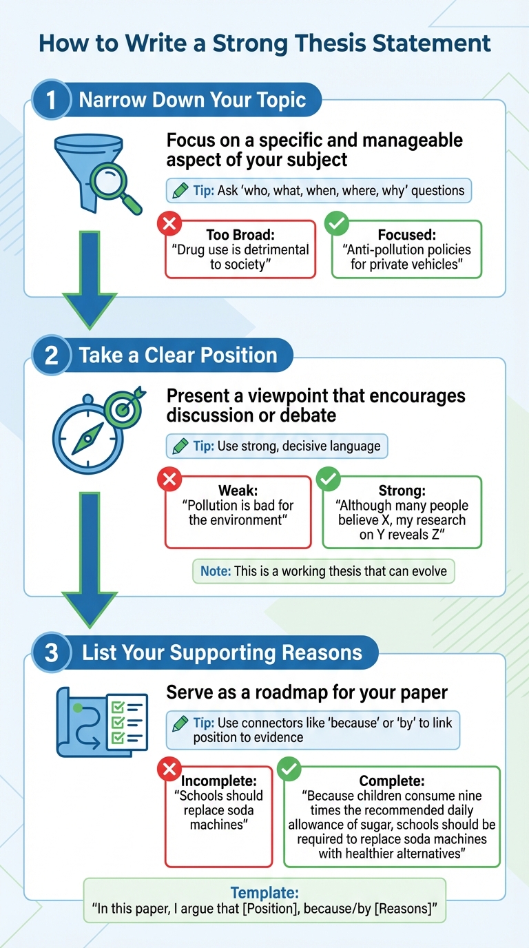 3-Step Process to Write a Strong Thesis Statement