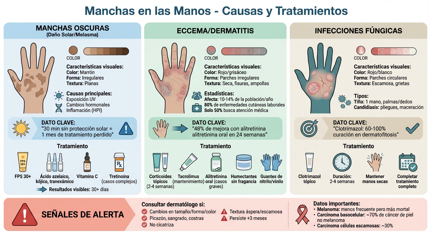 Guía visual para identificar manchas en las manos: tipos, causas y tratamientos