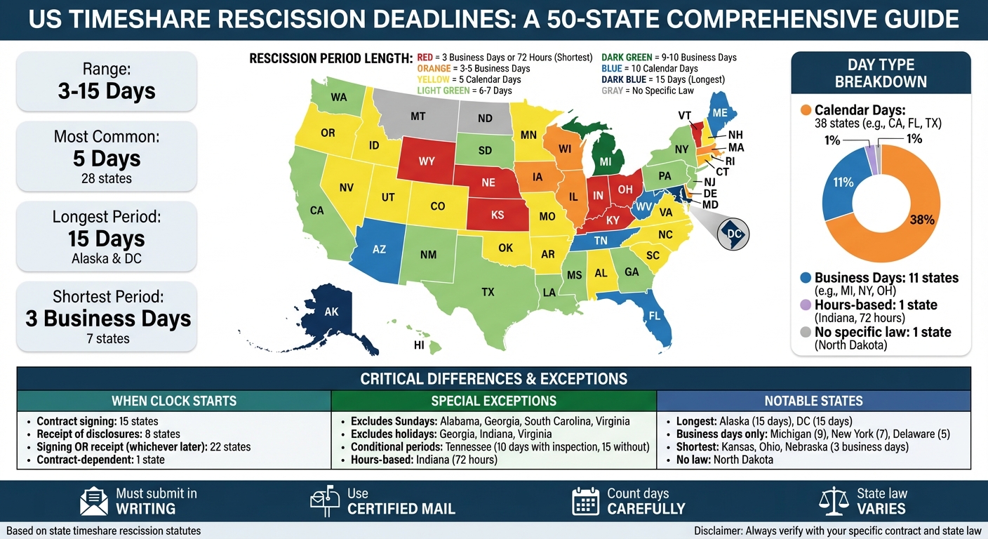 Timeshare Cancellation Deadlines by State: Complete Rescission Period Guide