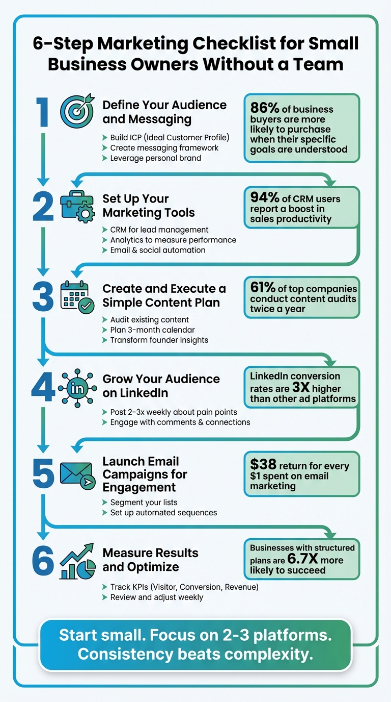 6-Step Marketing Checklist for Small Business Owners Without a Team