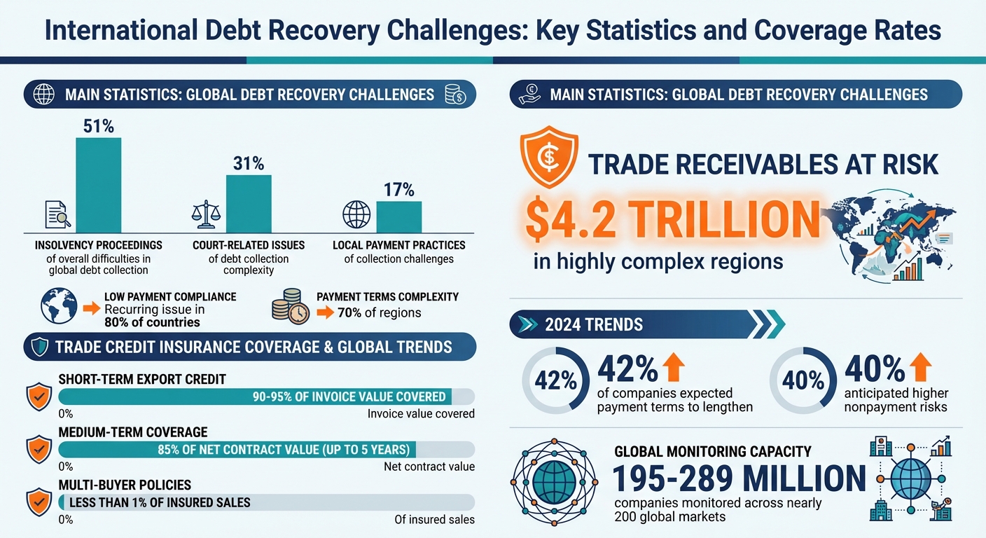International Debt Recovery Challenges: Key Statistics and Coverage Rates