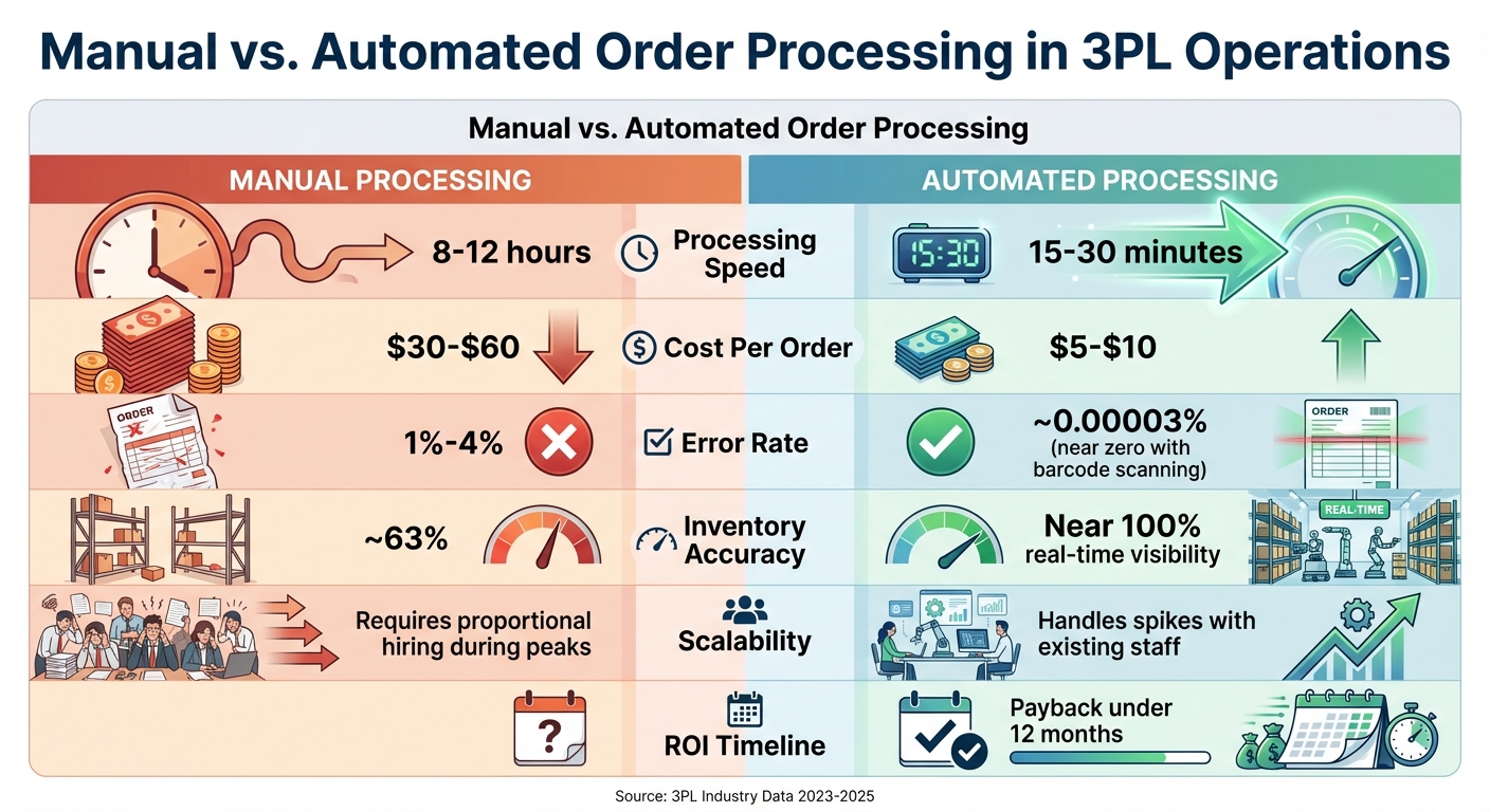 Manual vs Automated 3PL Order Processing: Cost, Speed, and Accuracy Comparison