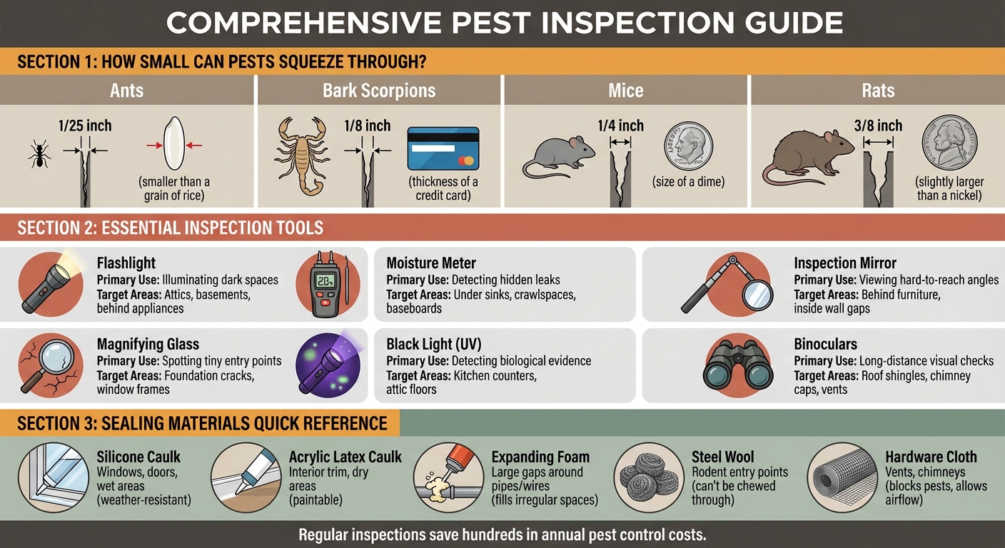 Pest Entry Point Sizes and Essential Inspection Tools Guide