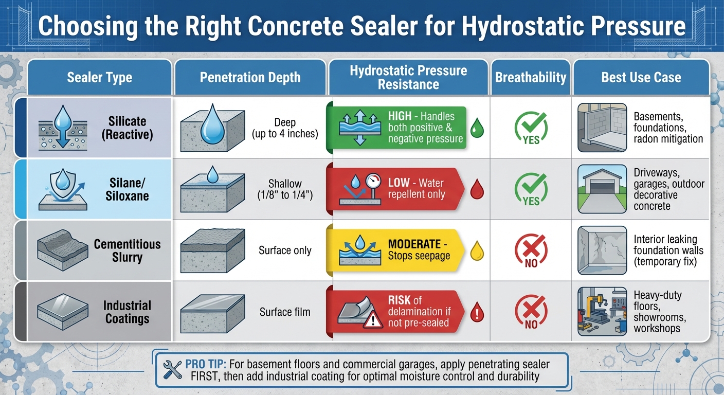 How To Seal Concrete For Hydrostatic Pressure 5 Concrete Sealer Types Comparison For Hydrostatic Pressure Protection
