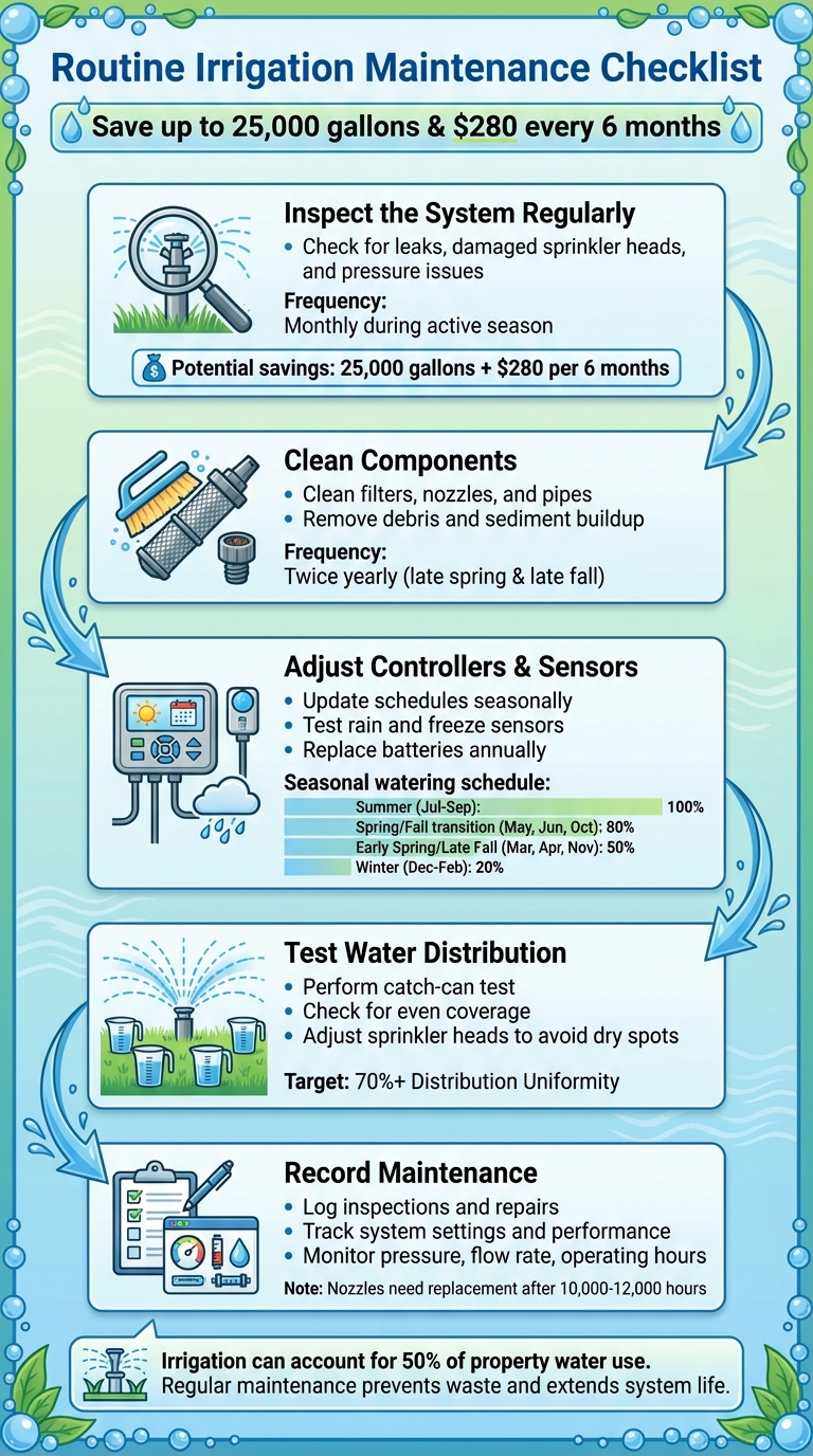 5-Step Irrigation System Maintenance Checklist with Water Savings
